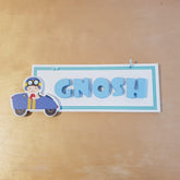 C&F Wooden Teal Border Rectangle Name Plate - Kids Haven